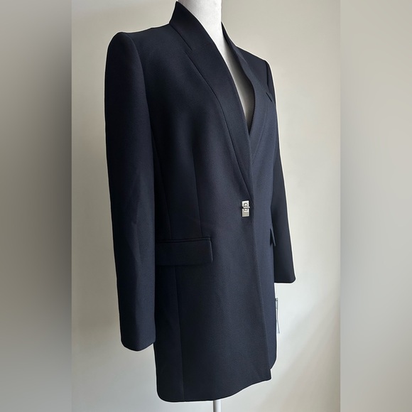 TAHARI Navy Long Fit Stretch Professional Blazer Jacket NWT Women’s Size 8 - Picture 2 of 9